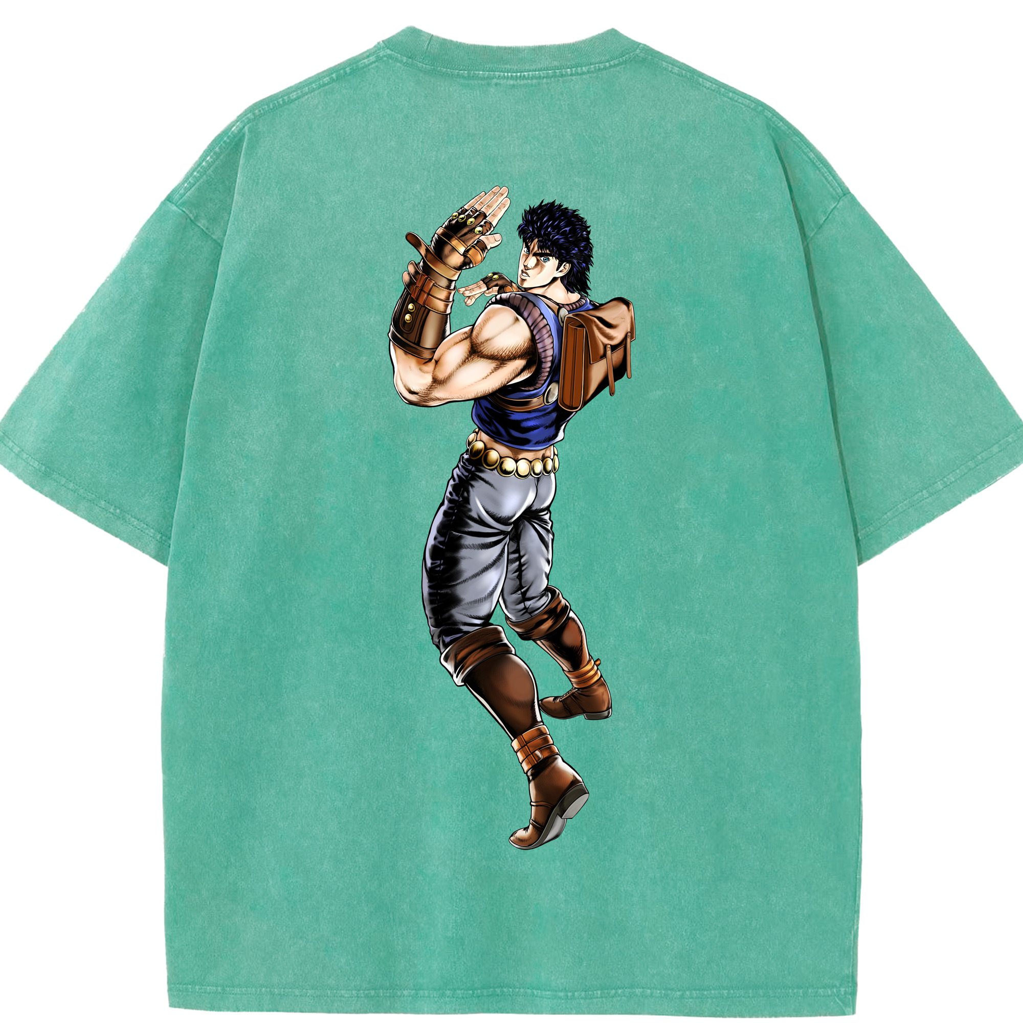 （画像用） ジョジョの奇妙な冒険 /ジョナサン?ジョースター JoJo's Bizarre Adventure Jonathan Joestar 綿100% ヴィンテージ風 半袖Tシャツ（背面プリント）